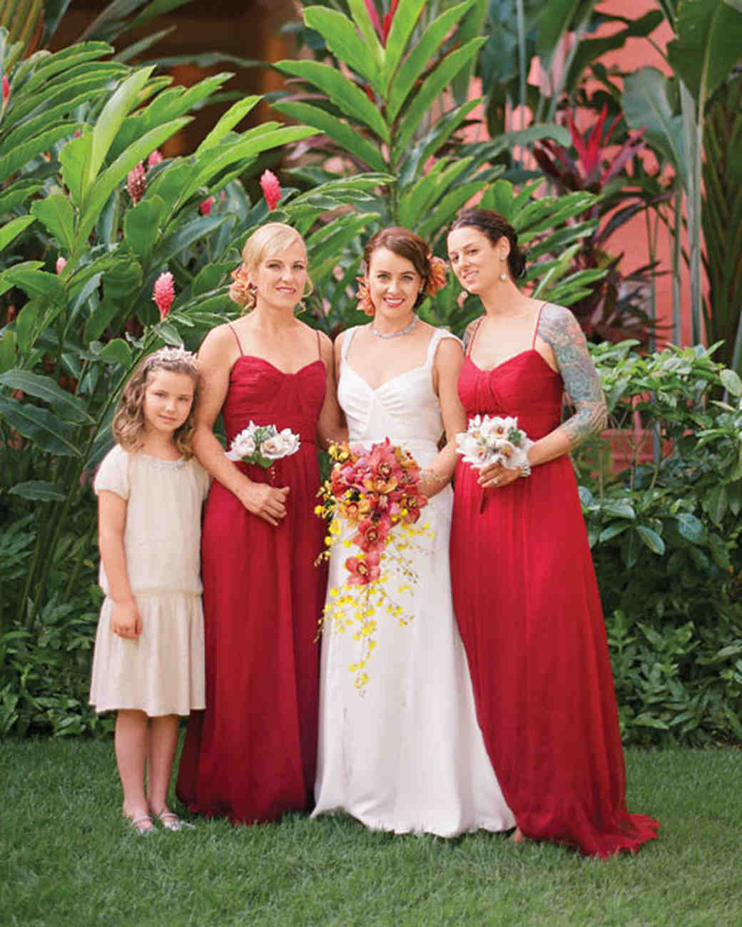Hawaiian Wedding Dress Bridal Party